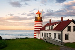 Sunset by West Quoddy Head Lighthouse in Northern Maine